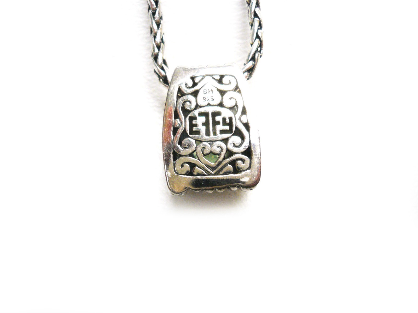 EFFY Sterling Silver Pendant Necklace Balissima Green Praesolite Gemstone