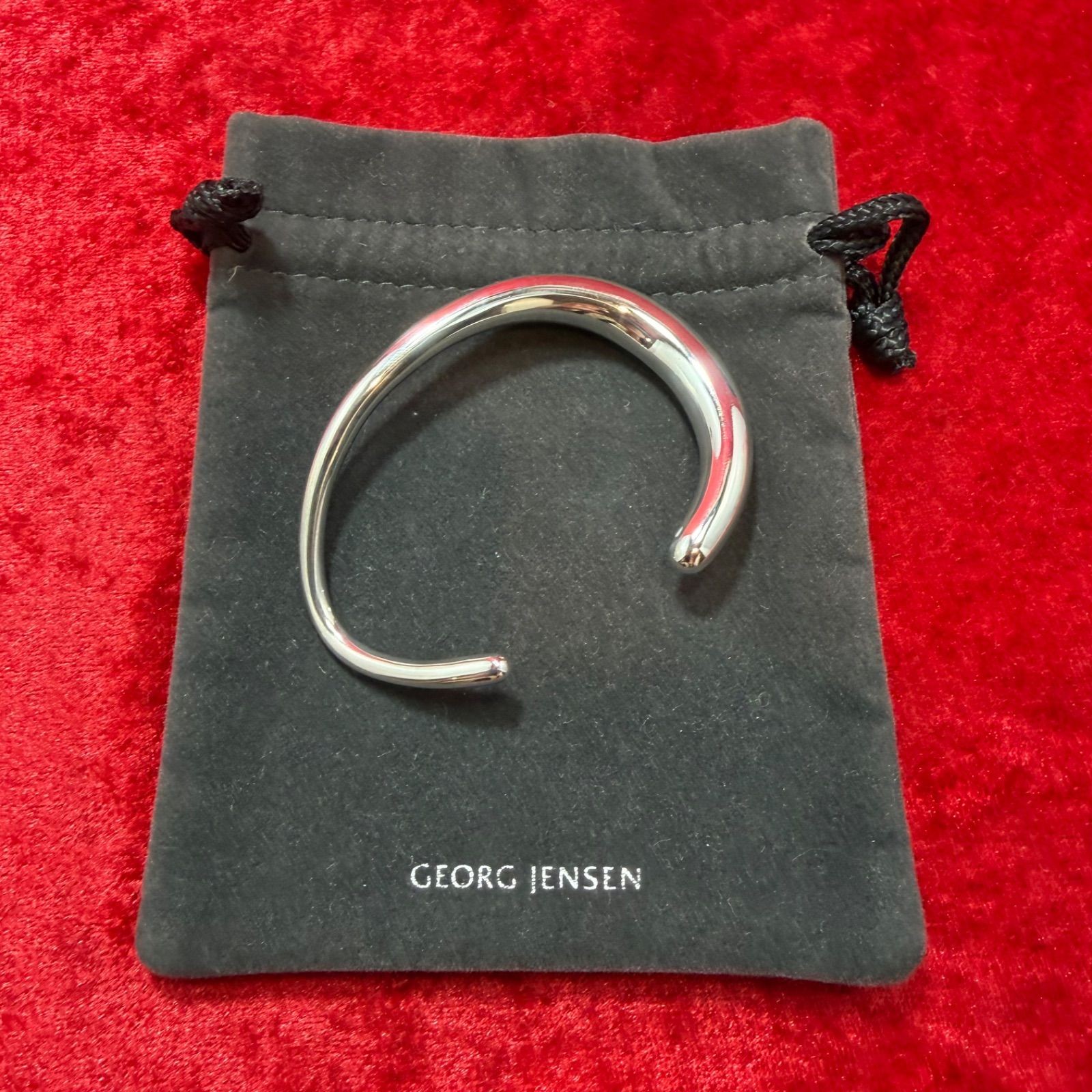 Georg Jensen Sterling Silver 925 OFFSPRING Cuff Bracelet L 16cm 6.3in w/Dust Bag