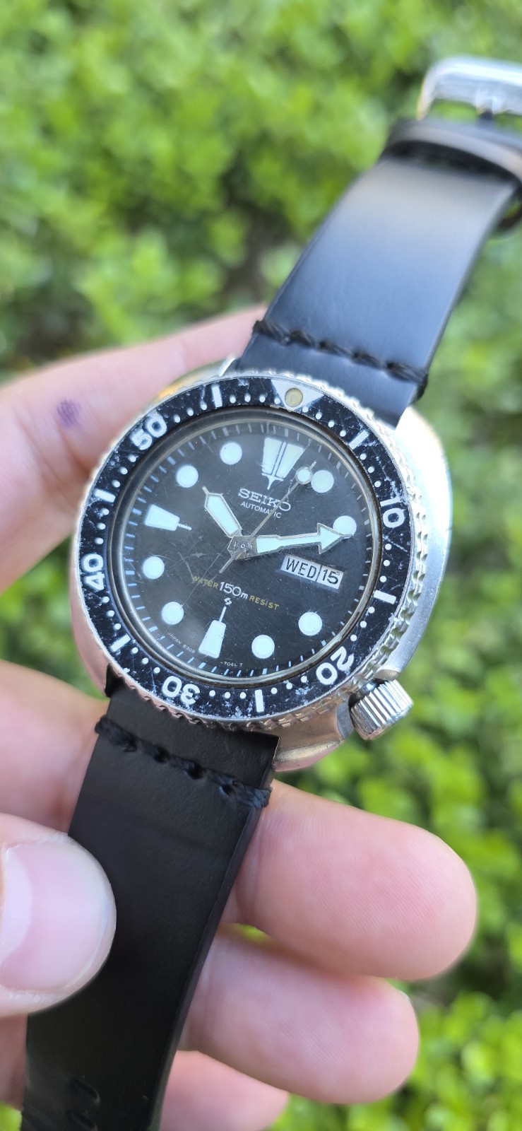 VINTAGE SEPTEMBER 1979 SEIKO 6309 7040 AUTOMATIC SUWA TURTLE DIVER WATCH