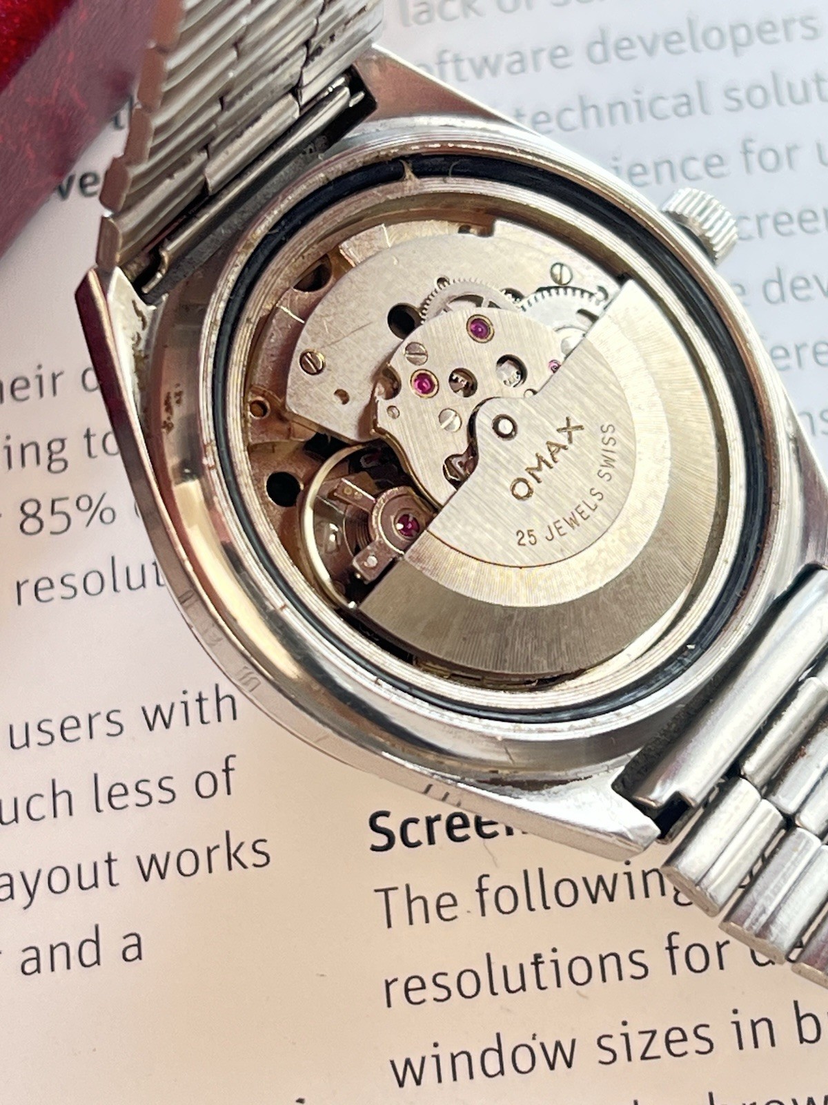Omax Automatic Day/Date 25 Jewels Brown Dial