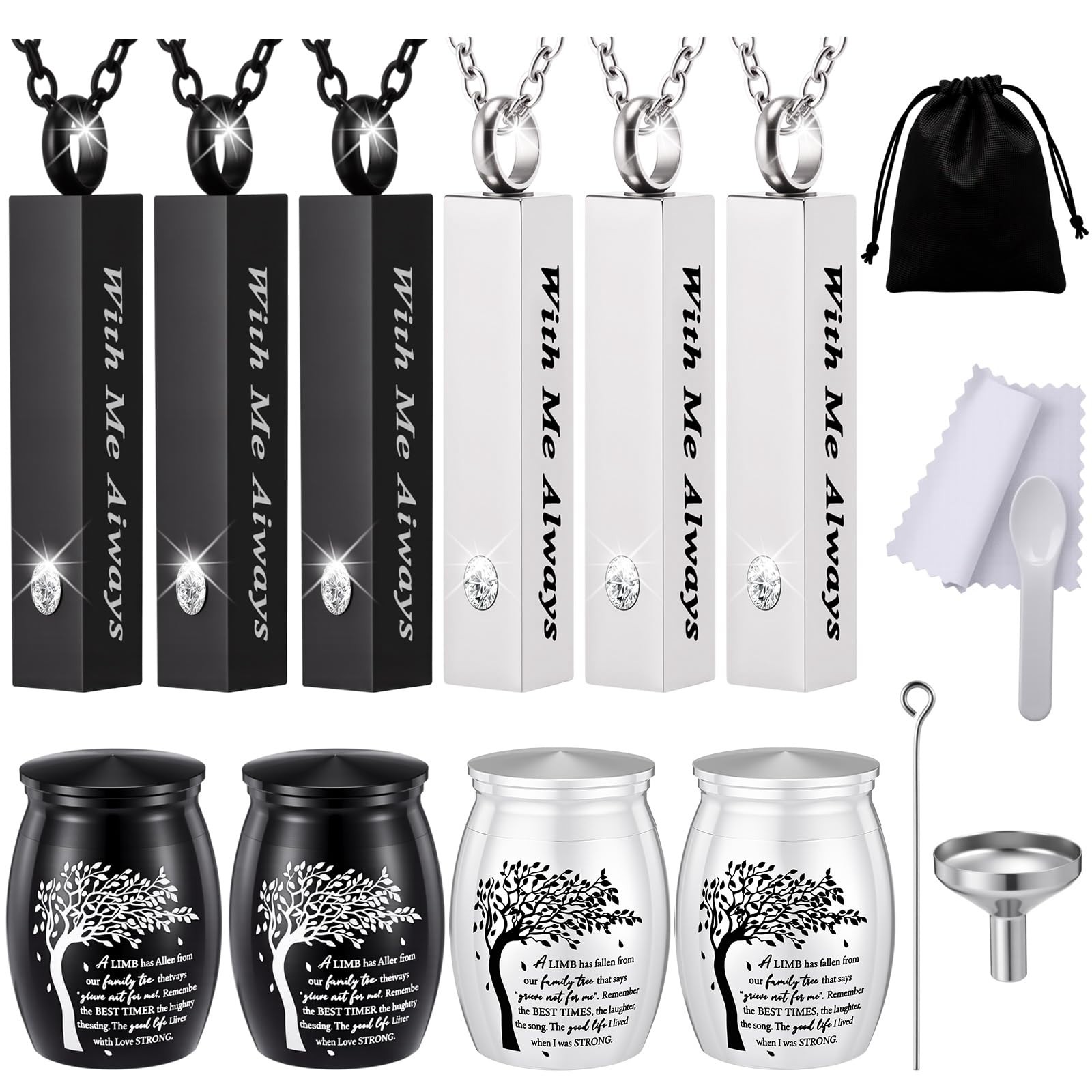 10 Pcs Urn Necklaces for Ashes Cremation Jewelry Small Keepsake Urns for Huma…