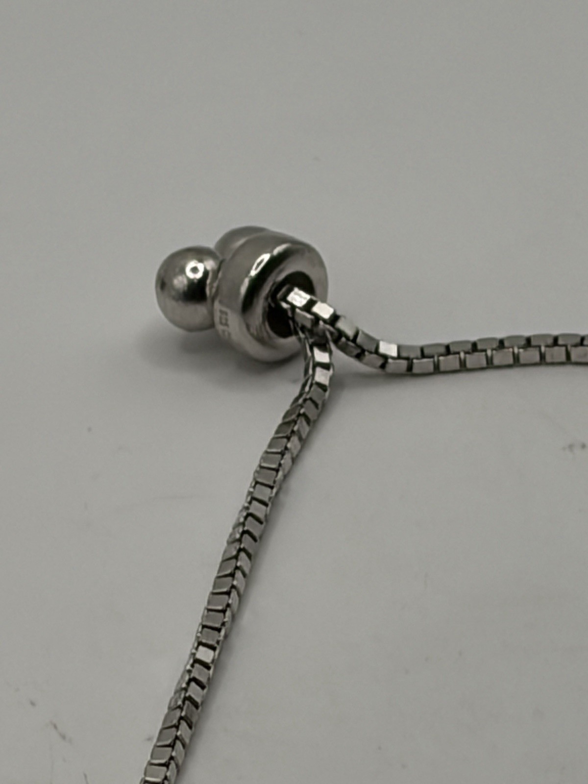 Sterling Silver Adjustable Slider Bracelet 925 Box Chain Minimalist CZ Style
