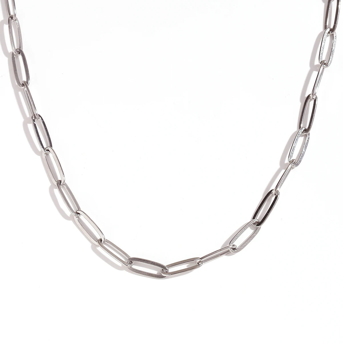 Water Wave Chain Necklace Stainless Steel Snake Link Multiple Wear Jewelry