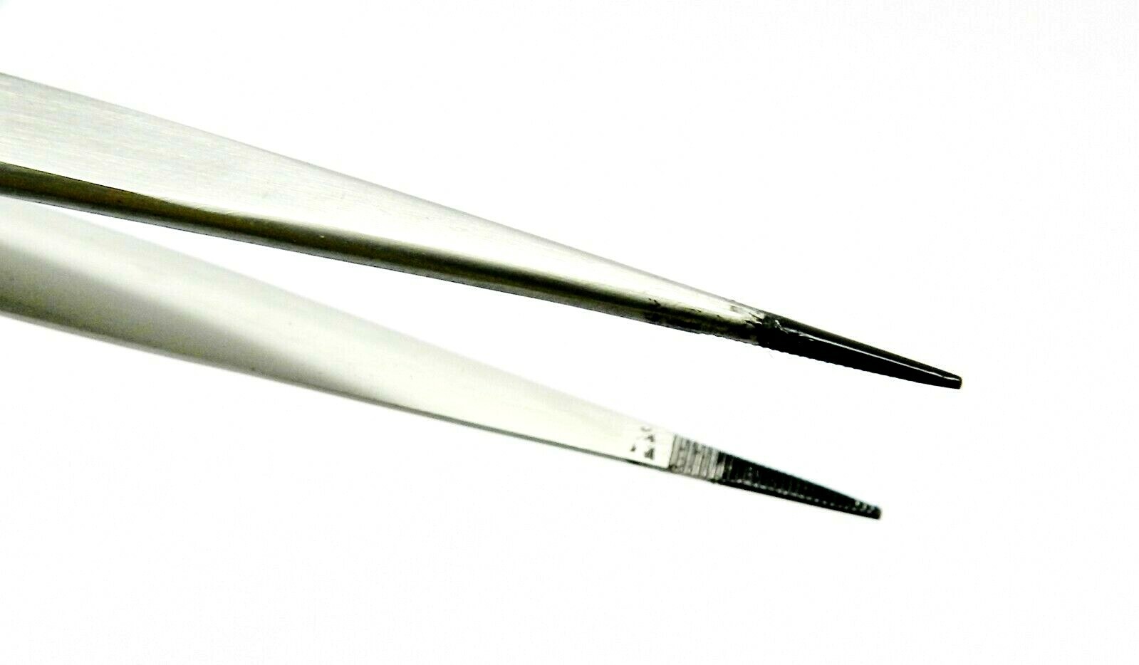 Tweezers Fine Tip Black Tips Slide Lock 6-1/4″ Stainless Black Tip ***Closeout