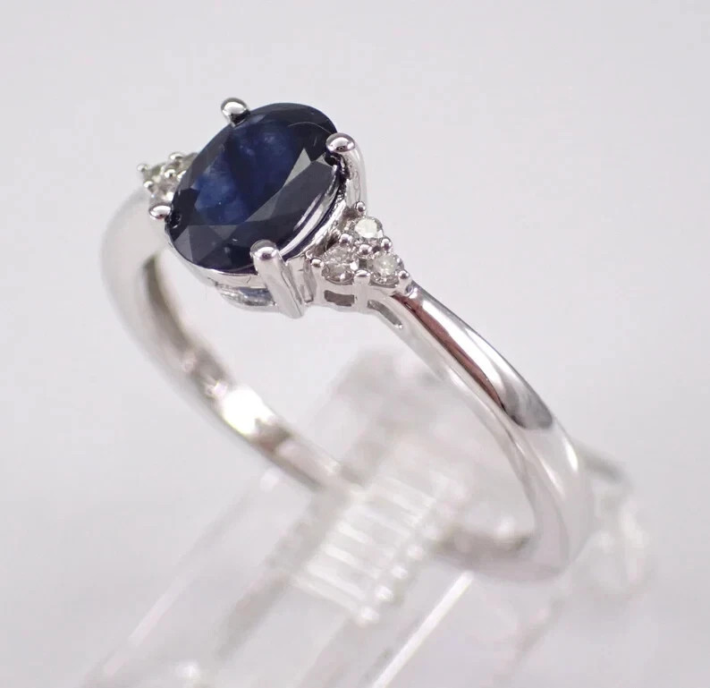 2Ct Oval Lab Created Sapphire Women’s Engagement Ring 14K White Gold Plated