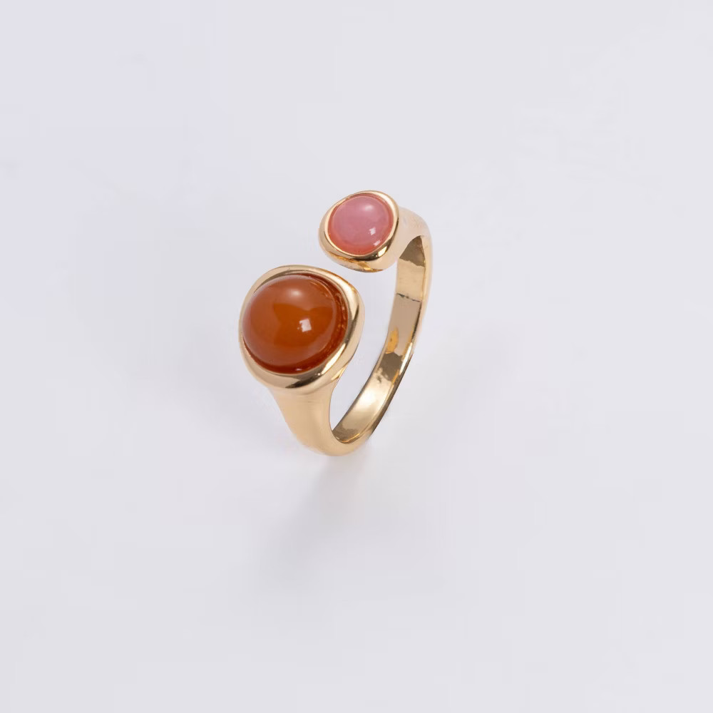 Luv Aj Honey Resin Stud Ring – Pink Size 8