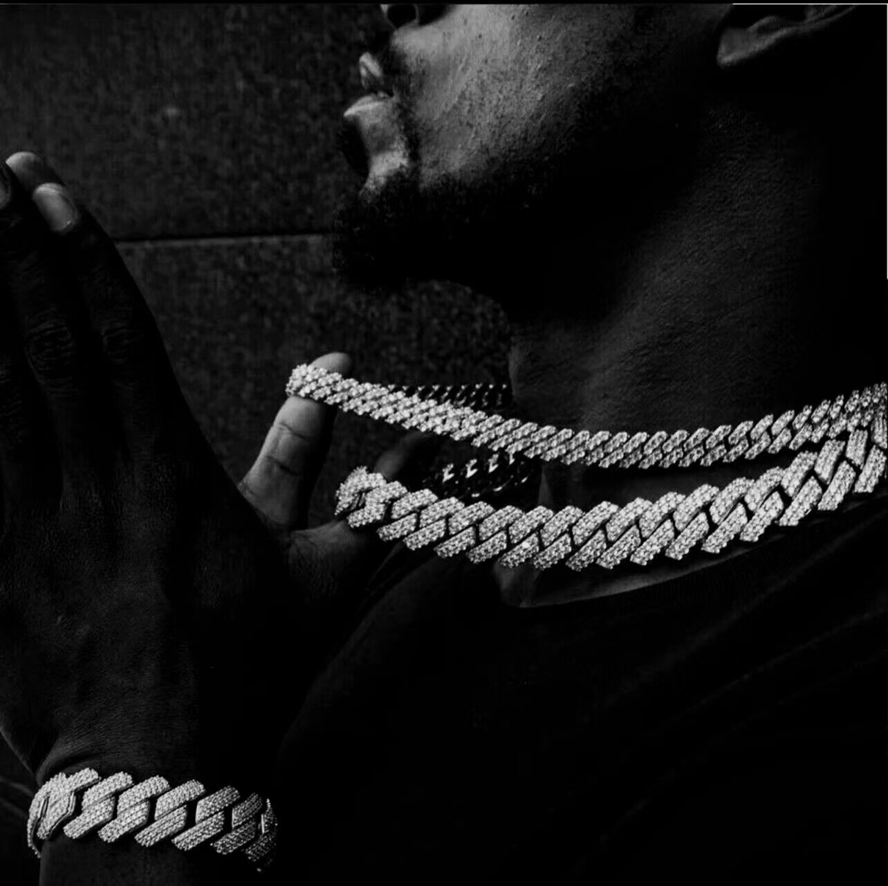 Men’s 15MM White Gold Plated Iced CZ Out Solid Miami Cuban Link Bracelet Chain