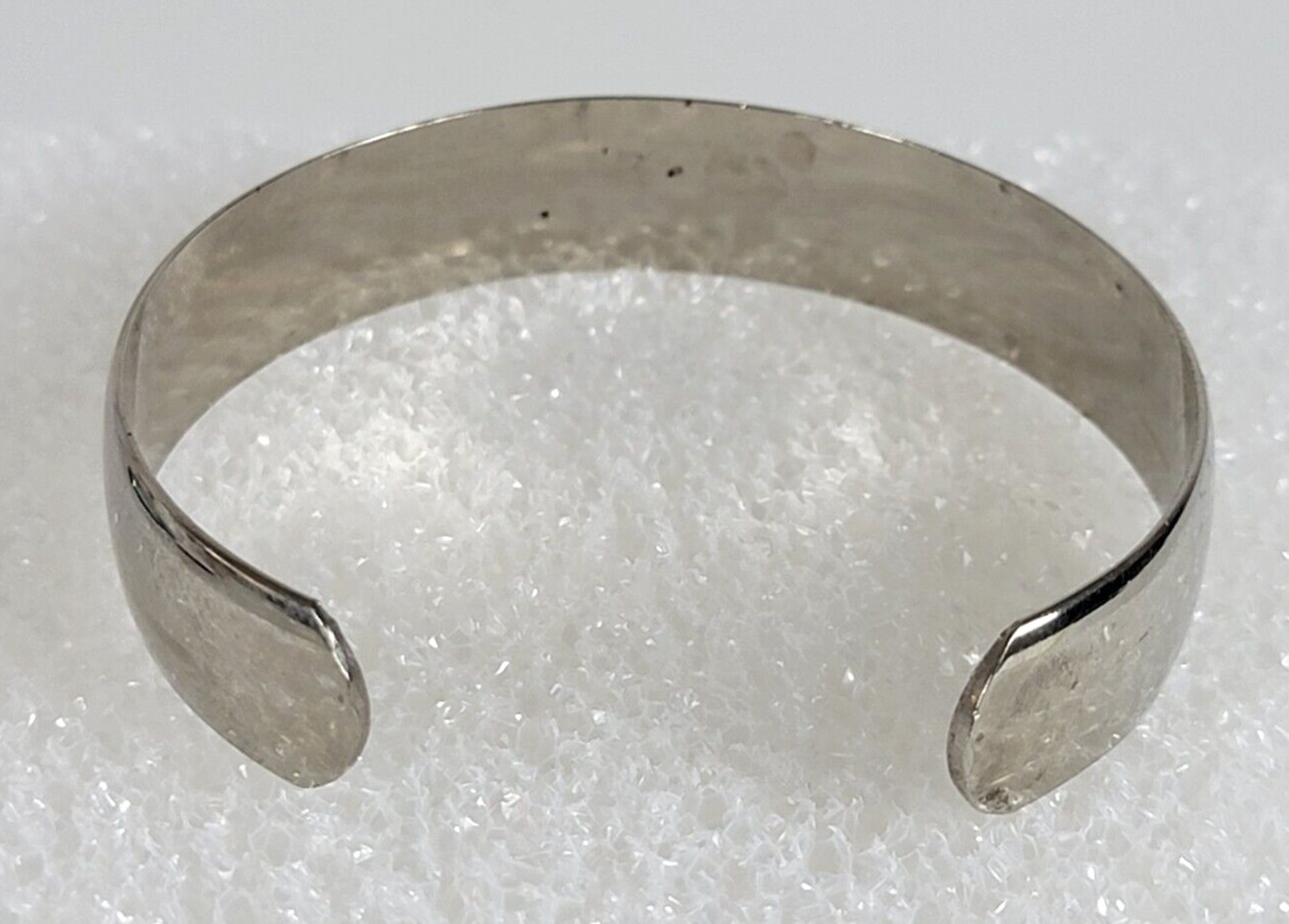 Vintage Silver Plated Smooth Open Cuff Bracelet 7″ Sizable
