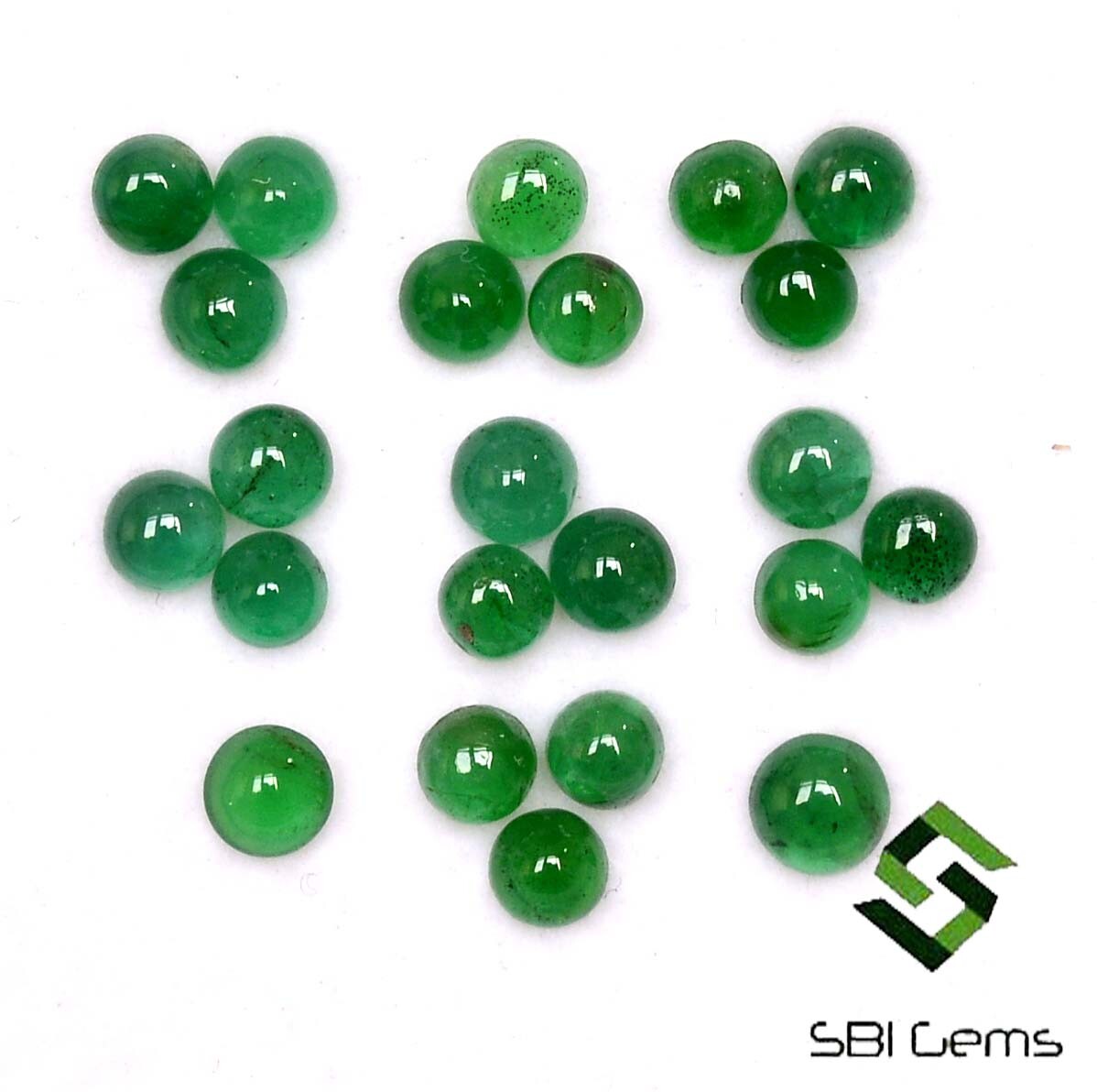 3.50 mm Natural Emerald Round Cabochon Lot 23 Pcs 4.77 CTS Loose Gemstones