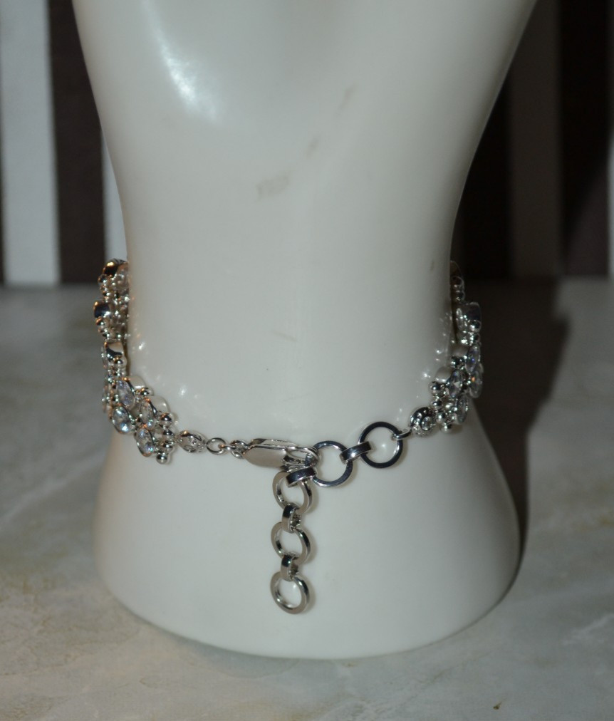 Henri Bendel Crystals Mesh Bracelet Silver