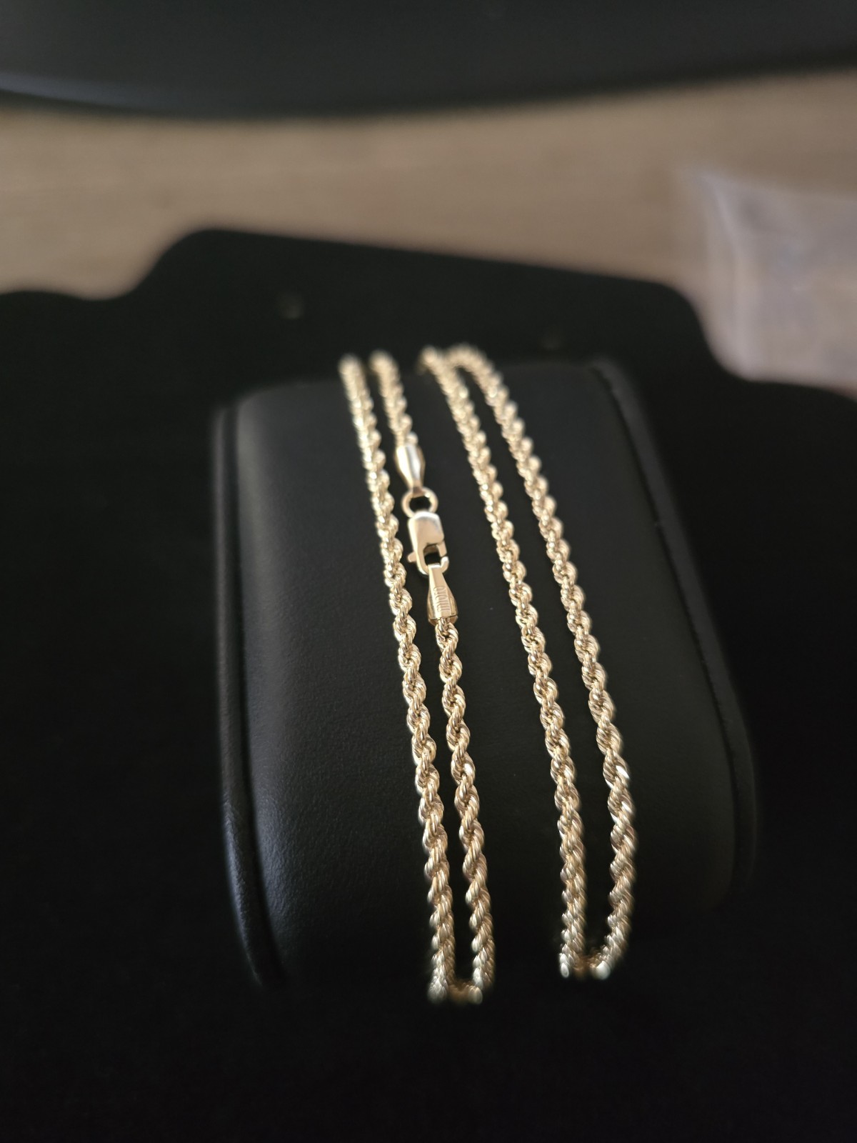10k Yellow Gold Diamond Cut Hollow Rope Chain Necklace 2.2mm 18″