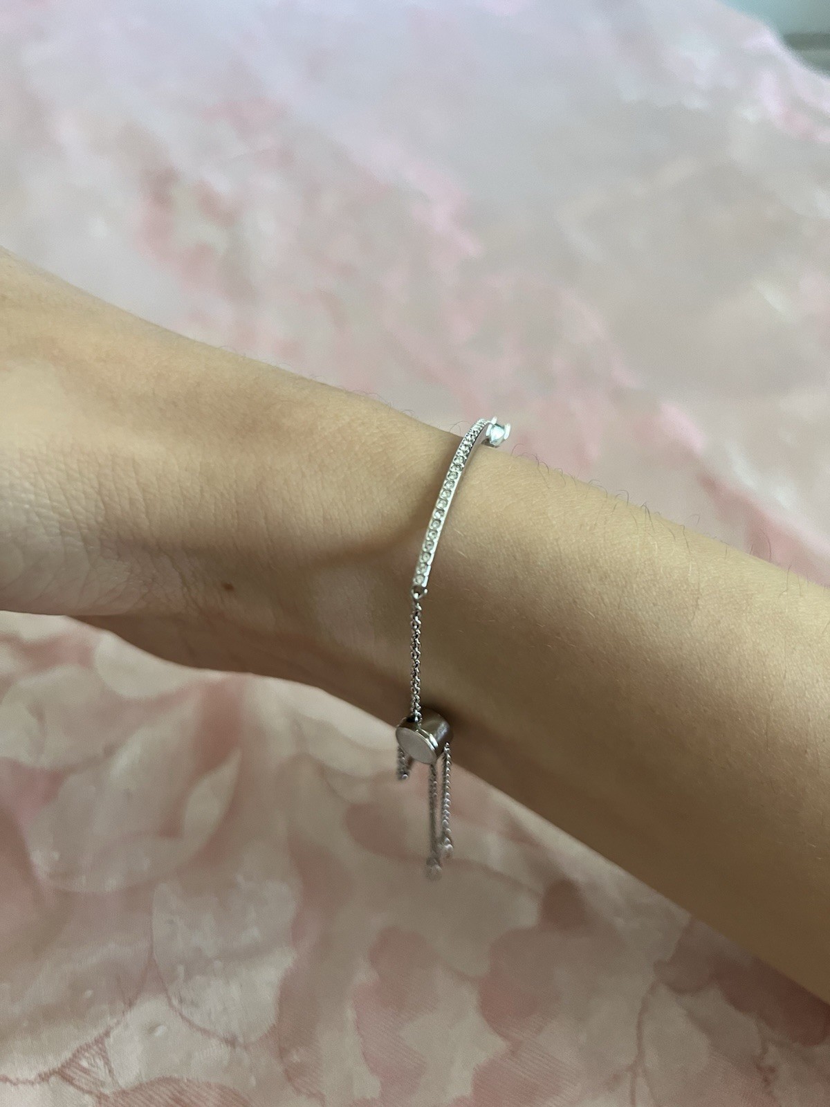 Authentic Swarovski Crystal Light Blue Adjustable Swan Bracelet With Box