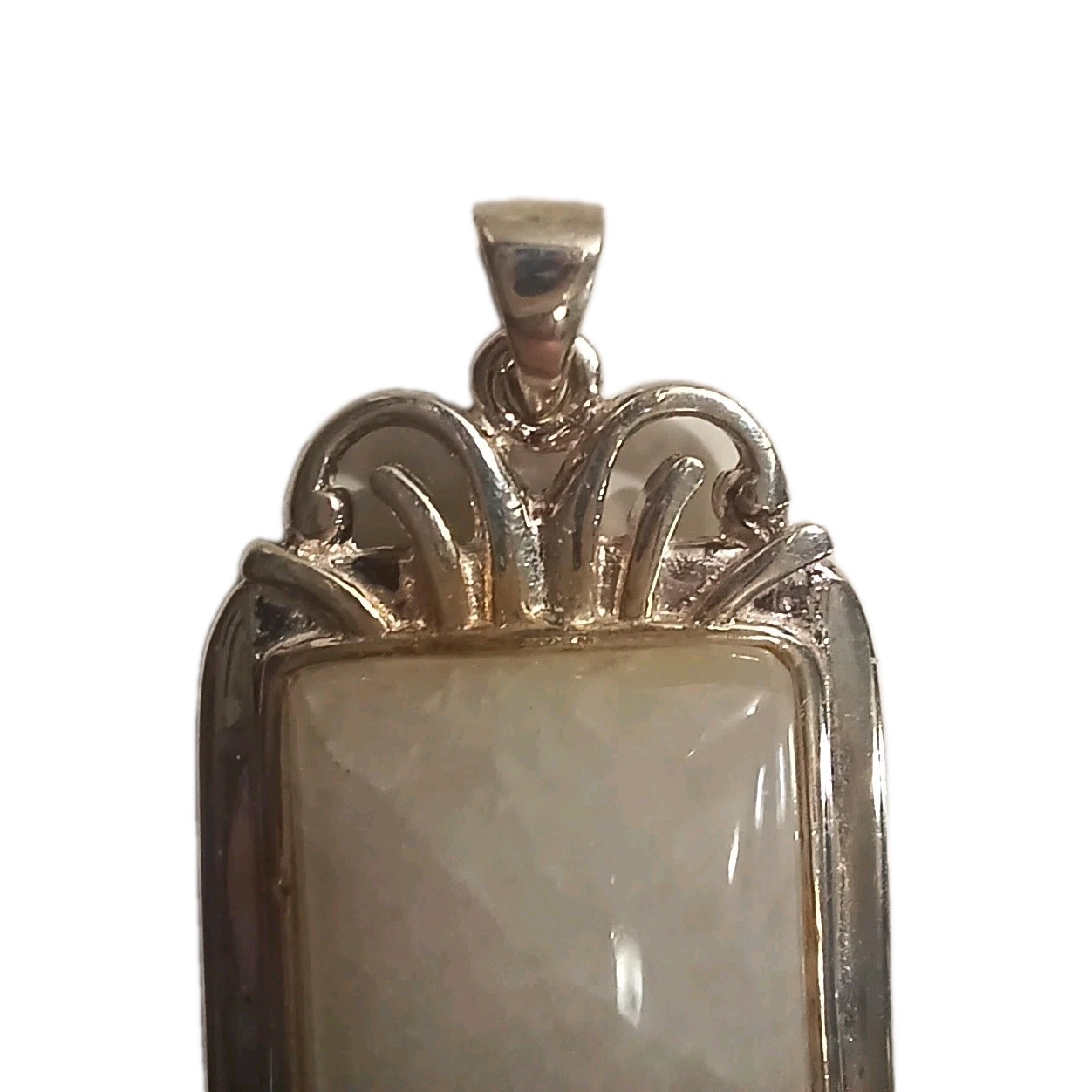 Moonstone Square 925 Sterling Silver Pendant