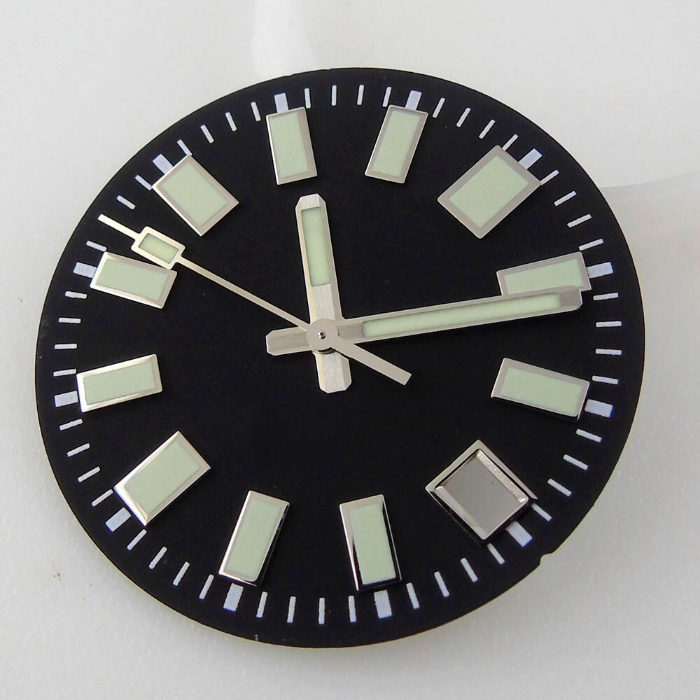 Super Lume 29mm Watch Dial+Solid Japan C3 Lume Hands Fit For NH35 Movement Date