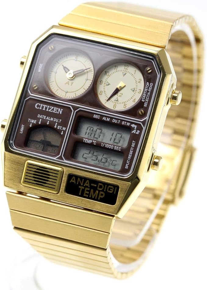 CITIZEN ANA-DIGI TEMP JG2103-72X Brown Gold Reproduction Men’s Watch New in Box