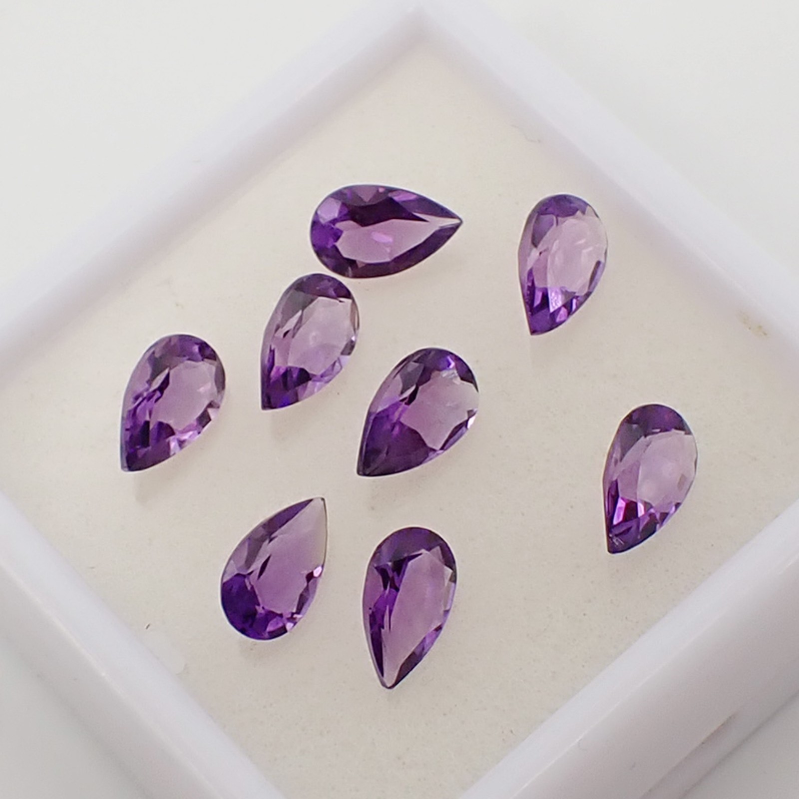 Natural 0.90ct Pear 8x5mm Teardrop Bright Purple Amethyst Loose Gemstone, Qty 1