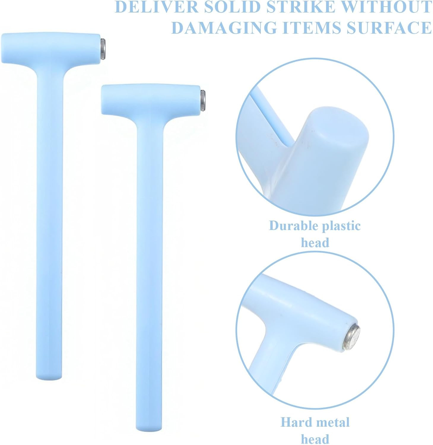 2Pc Mini Craft Hammer Set Dual Head Jewelry Leather Hobby Mallet 6.3 Inch Blue
