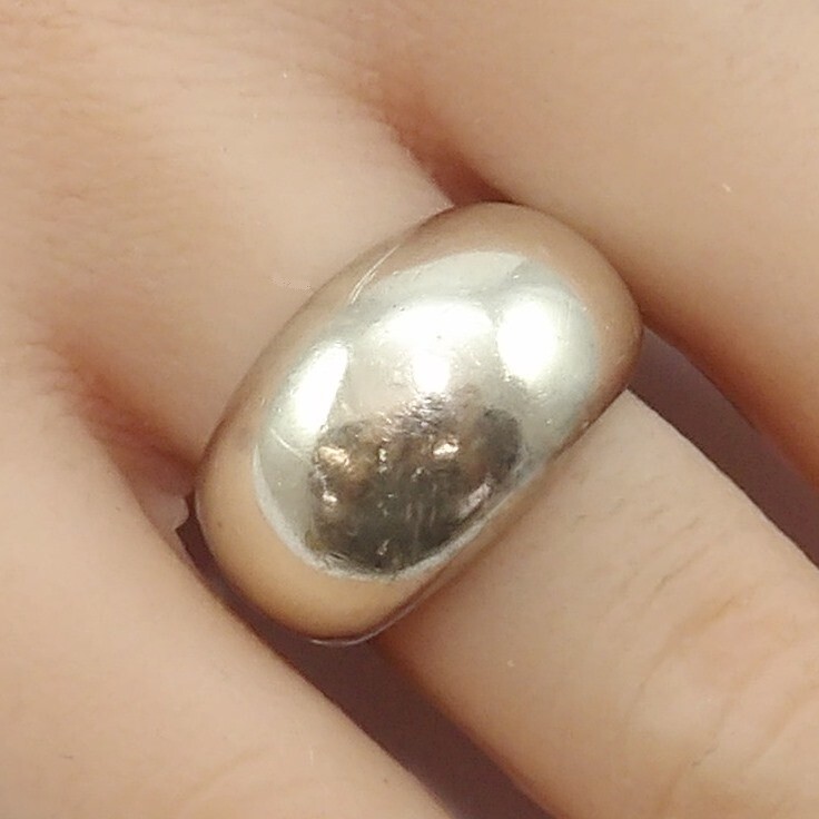 Vtg ANTONIO PINEDA Mid-Century Taxco Mexico Sterling Silver Dome Ring Size 7 FZ