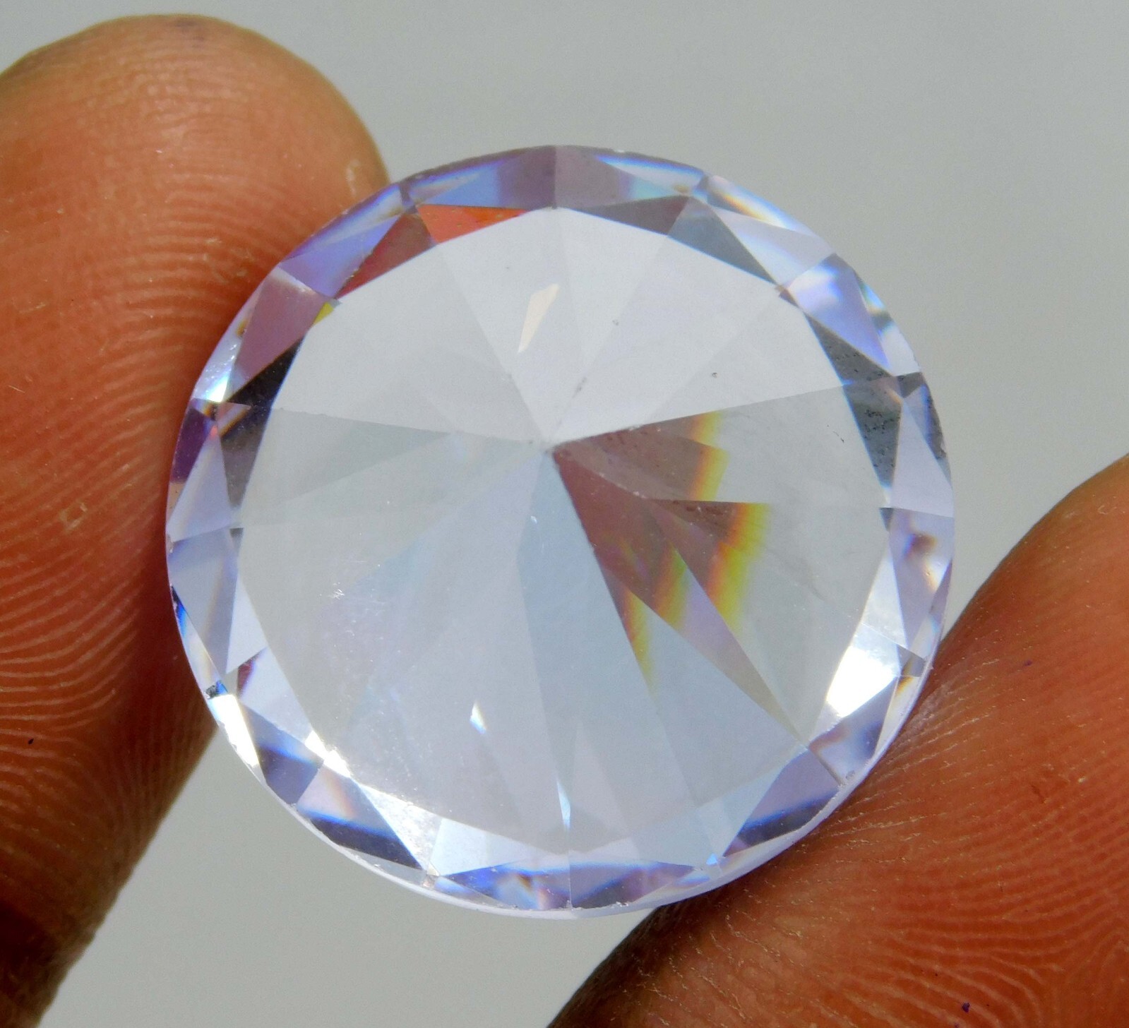 Natural 34.05 Ct Cambodian White Zircon Round Cut Loose Gemstone