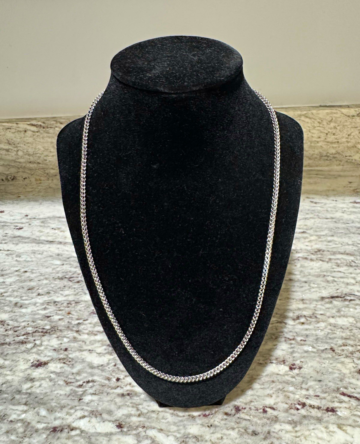 925 Sterling Silver 2.5mm Franco Chain Necklace 22 Inch Rhodium Plated 14.7g