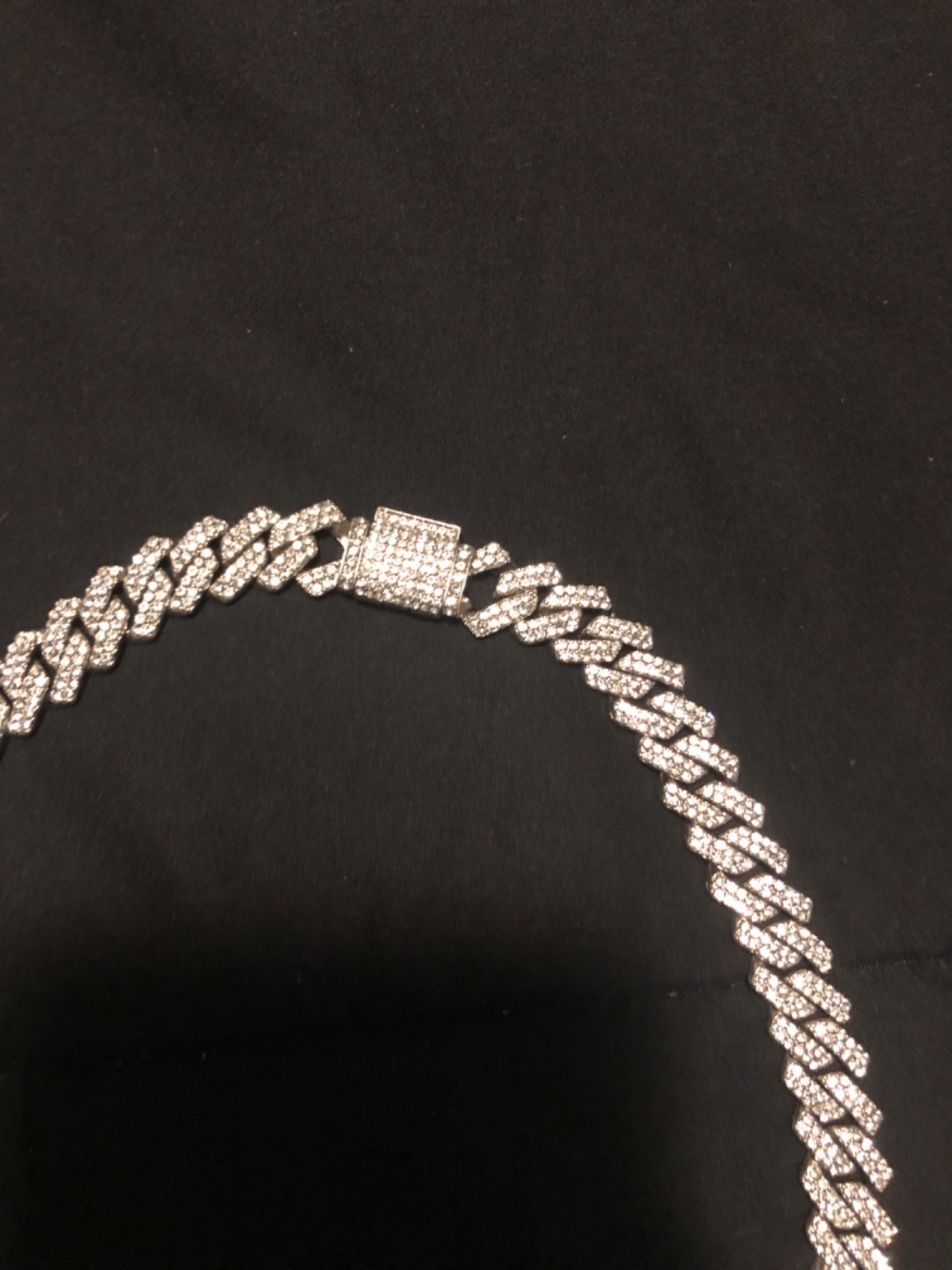 lab diamond necklace 24” new Cuban link silver