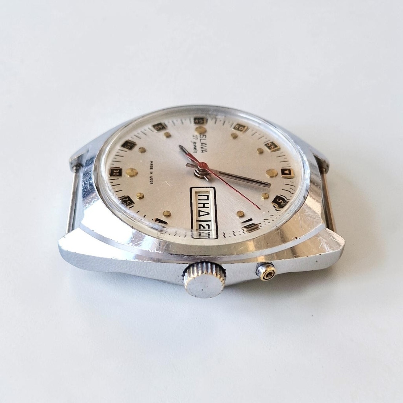 Rare Soviet Mechanical USSR mens watch SLAVA 2MCHZ 27 jewerly Automatic