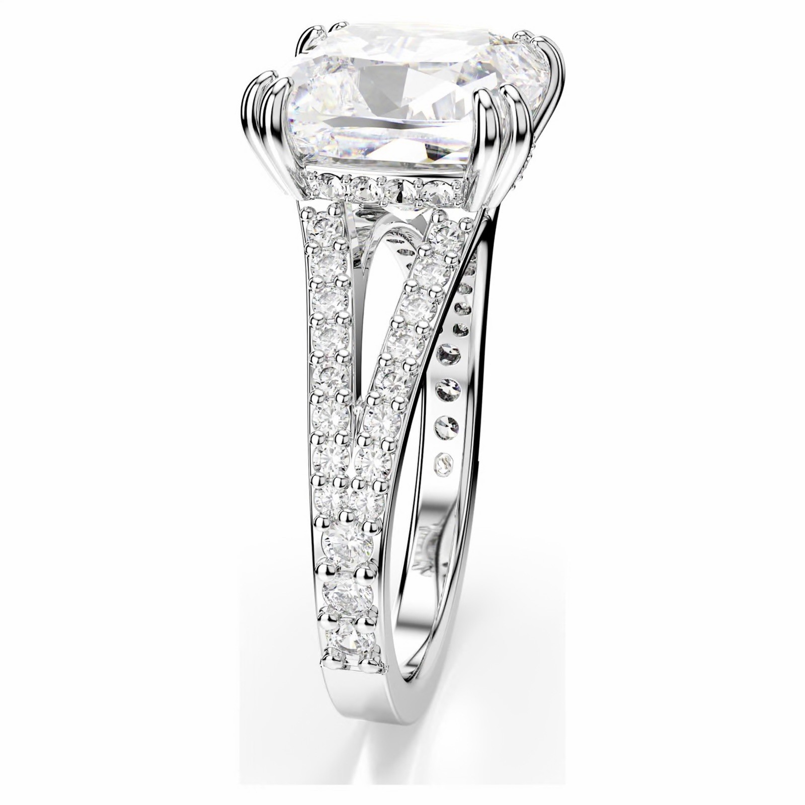 Swarovski Crystal Stilla Cocktail Ring Square-Cut Engagement CZ Size 52 6