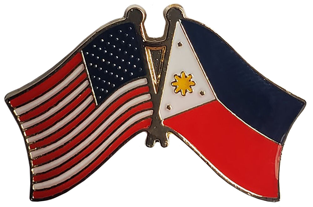 Wholesale Pack of 6 USA & Philippines Friendship Flag Bike Hat Cap lapel Pin