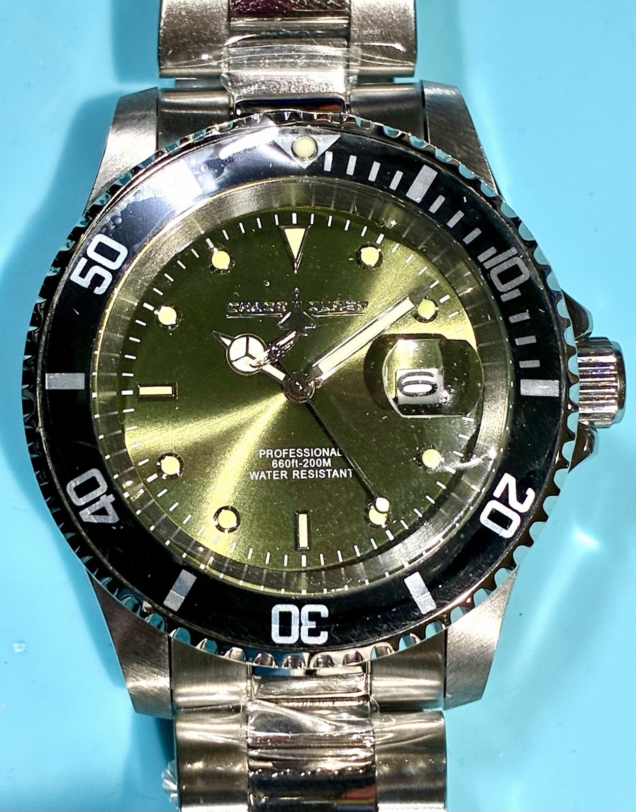 INVICTA CHASE DURER OLIVE GREEN BLACK BEZEL 40MM DIVER QUARTZ STAINLESS STEEL!