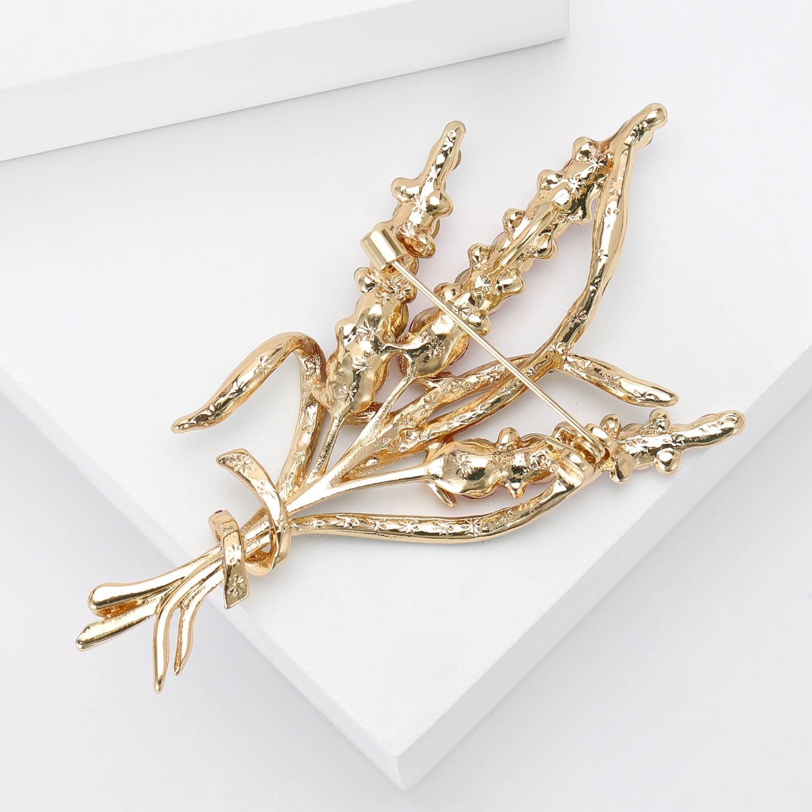 Rhinestone Wheat Ear Brooch Pin Unisex Plant Lapel Badge for Jacket Hat Backpack