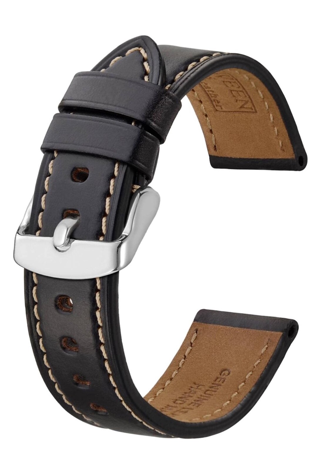 Handmade Thick Leather Antique Horween Vintage Watch Band Strap 18-24mm