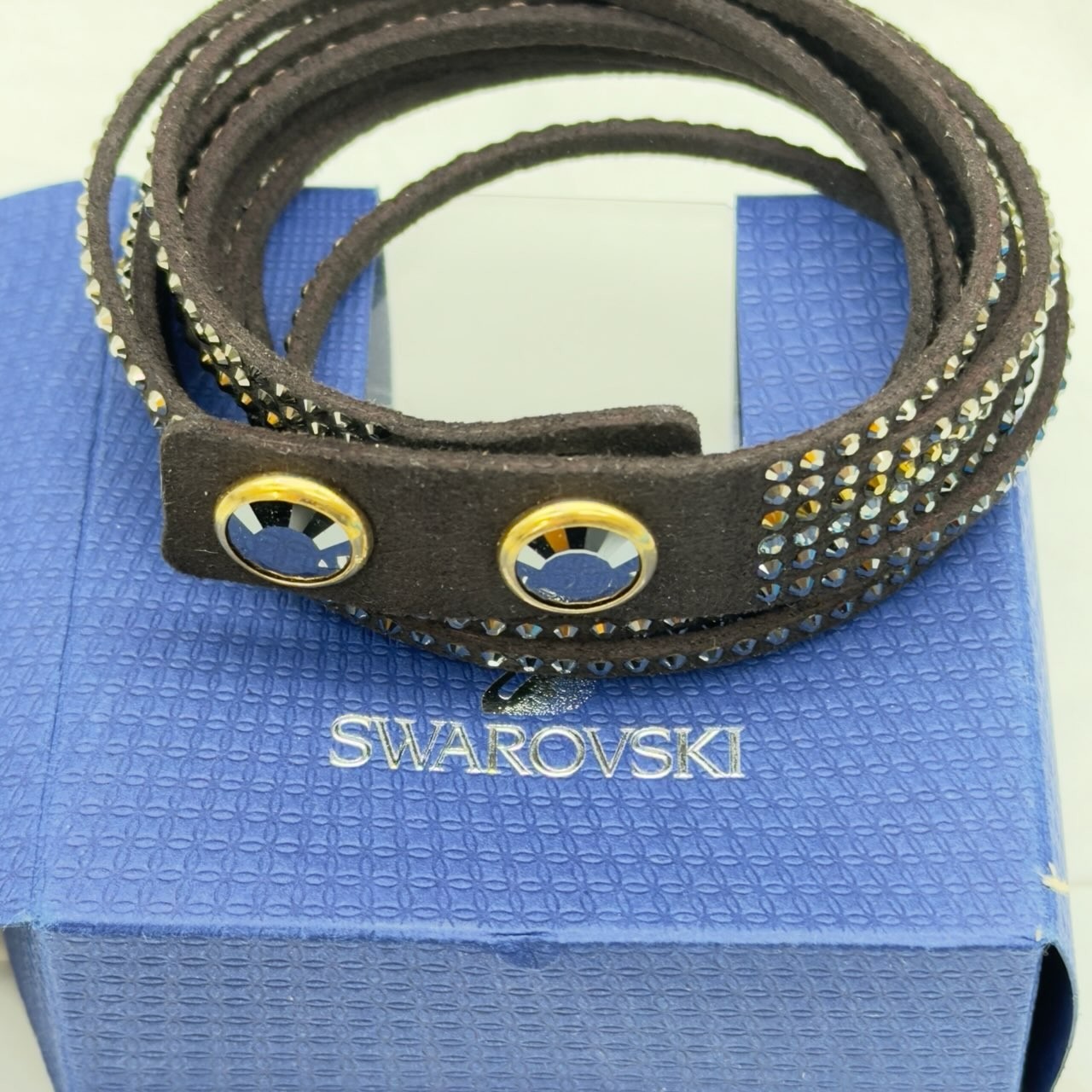 Swarovski Slake Bracelet Metallic 5021026 Gray Crystal Wrap Bracelet New w Tags