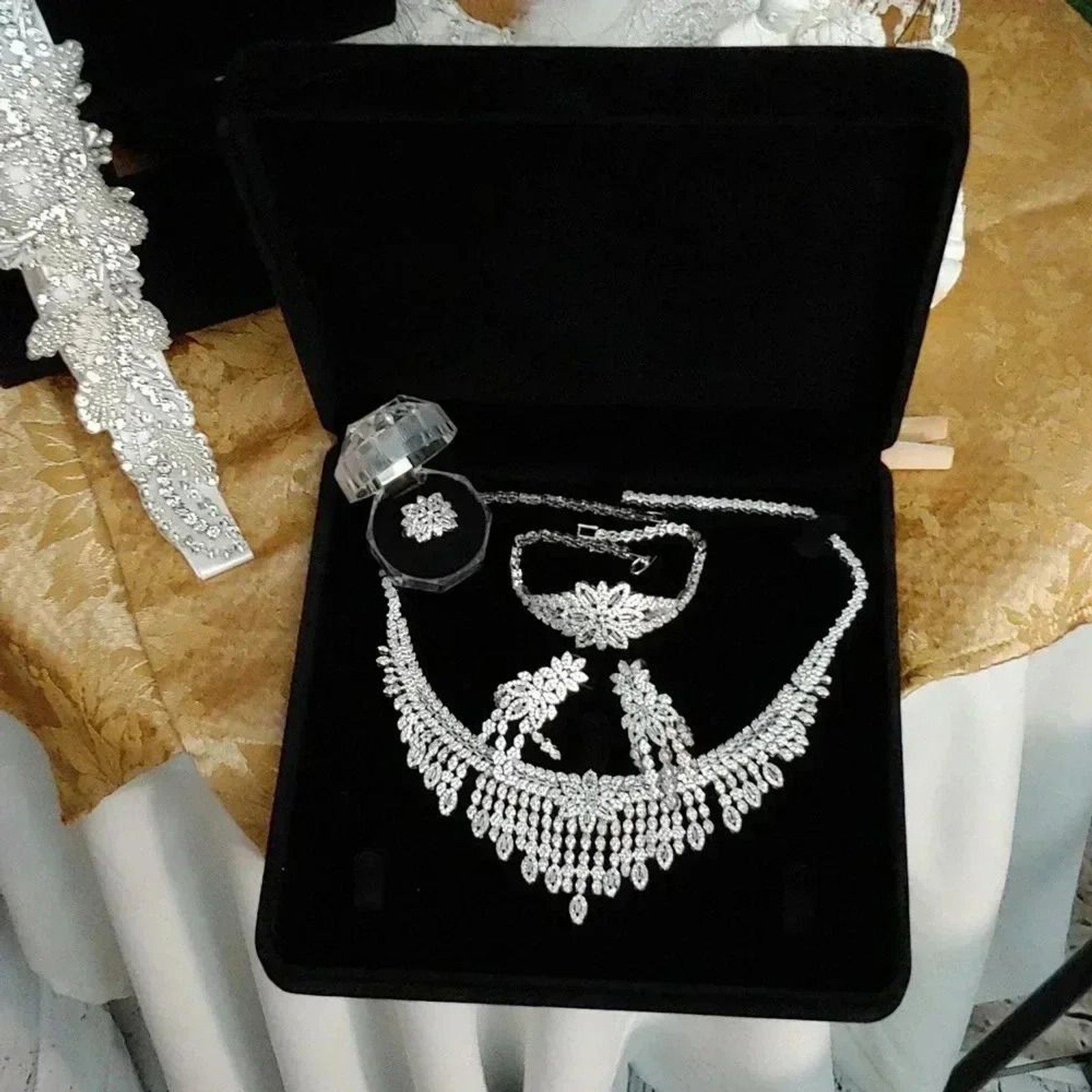 7pc Handmade Unique One-Of-A-Kind Bridal Tiara Package