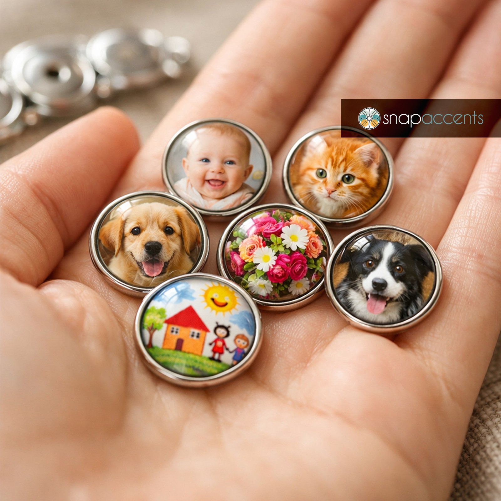 Silver 9in. Snap Jewelry Ginger Charm Bracelet Fits 18MM 20MM Custom Buttons