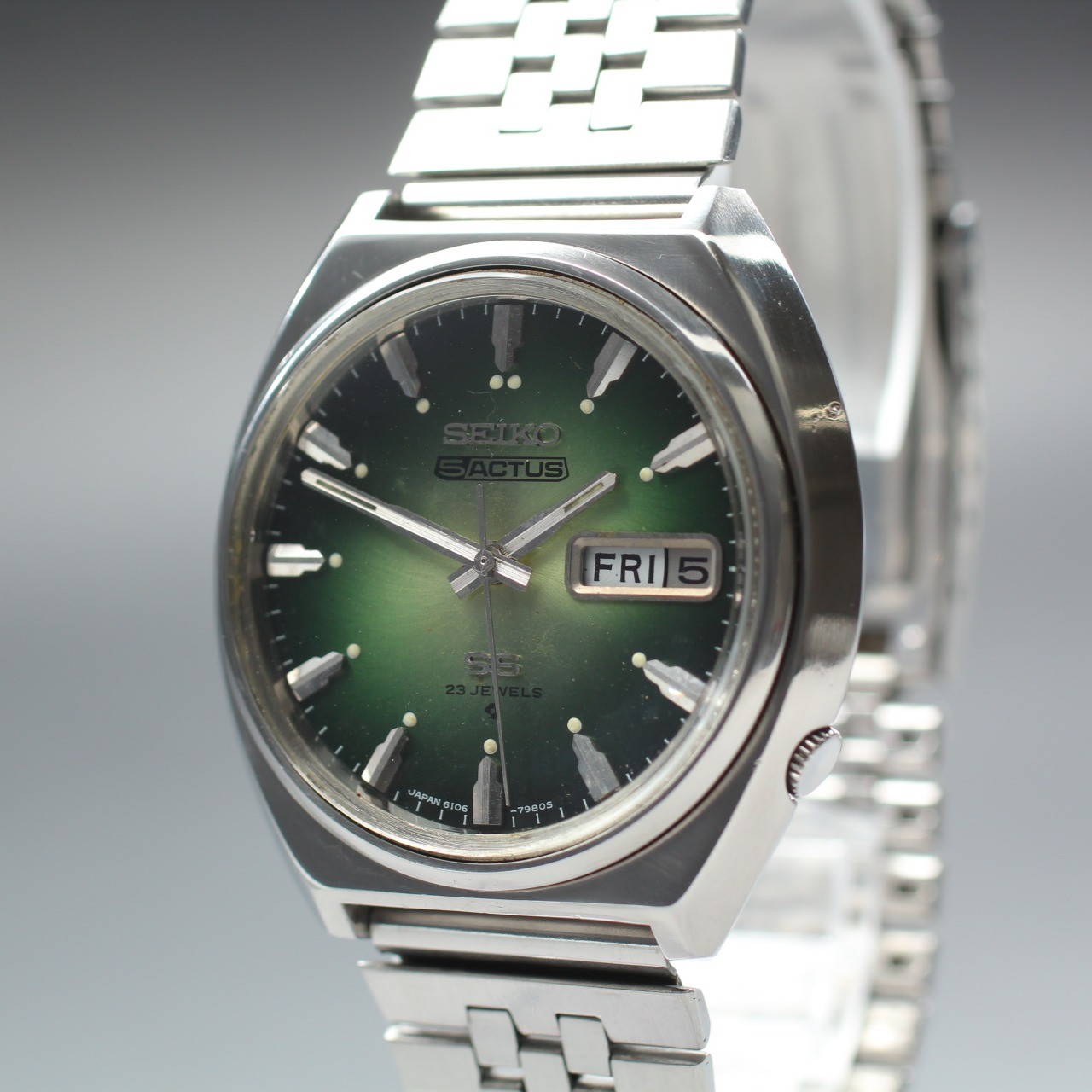 Seiko Actus 6106-7700 Green Dial 23J Automatic Vintage Men’s Watch [Exc+4] JAPAN