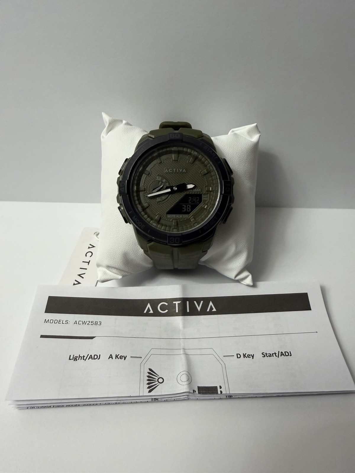 Activa Analog-Digital Quartz Sport Watch Backlight Green Luminous
