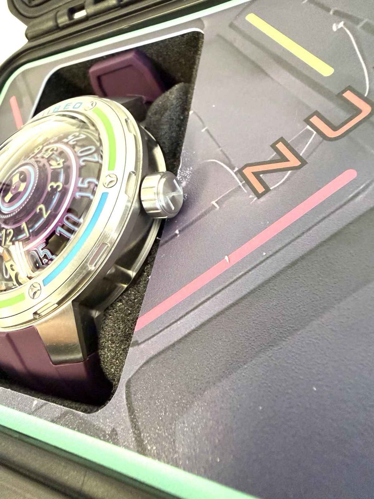 NUBEO Automatic Limited Edition Orbiter Band Planetary Purple NIB 019/100 Watch