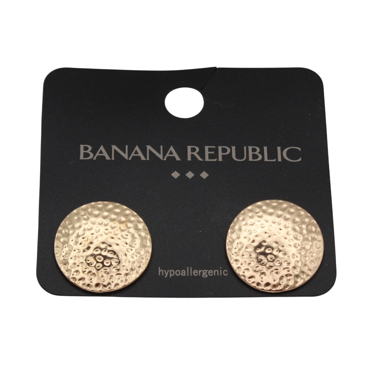 Banana Republic Post Back Hammered Gold Disc Earrings #BRE69
