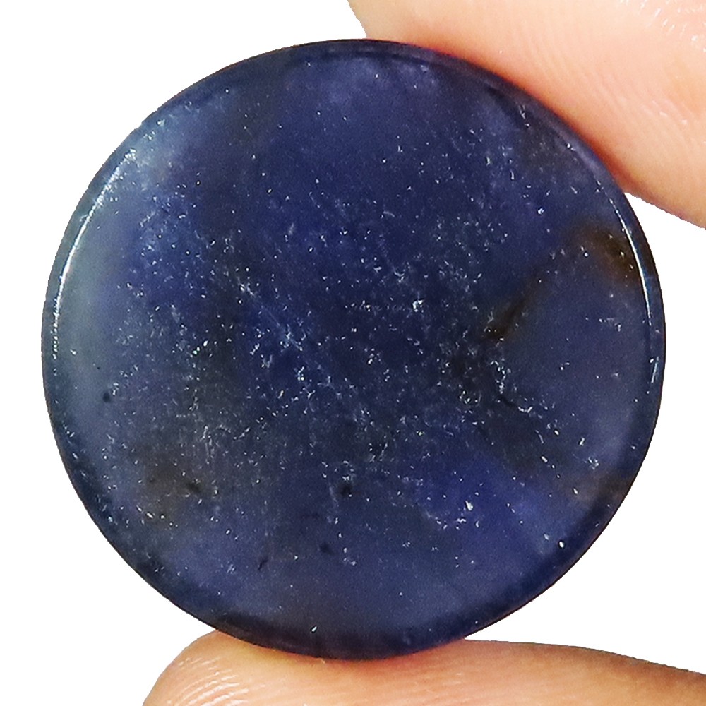 (25X25X05 MM SIZE) 28.00 Carat. NATURAL IOLITE SUNSTONE ROUND CABOCHON GEMSTONE