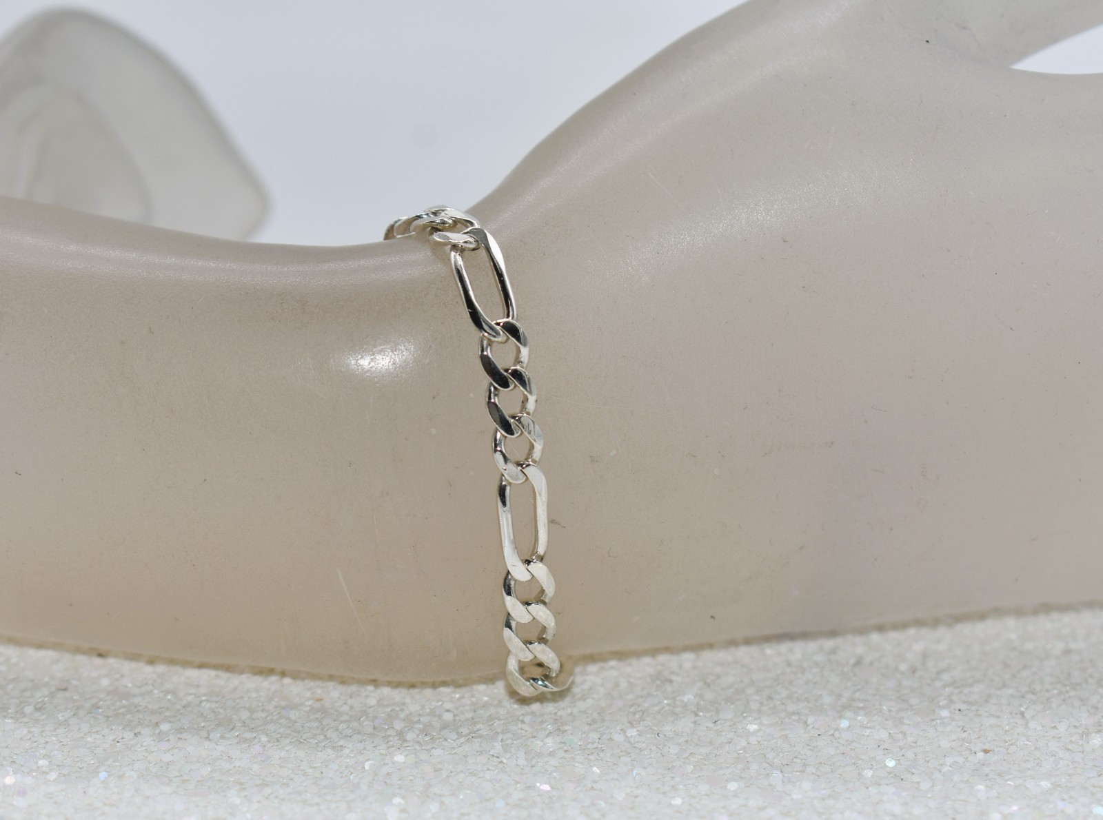 Italian Figaro 5.5 mm Sterling Silver Bracelet 8-3/4 inch 9.2 grams