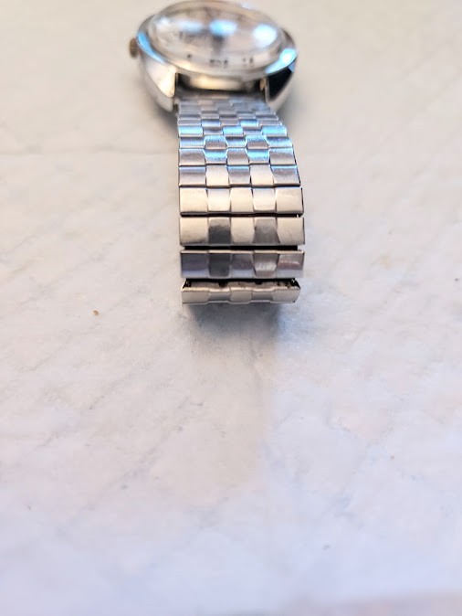 Vintage Timex Electric Dynabeat Mens Watch All Silver Tone With Day-Date SS Band