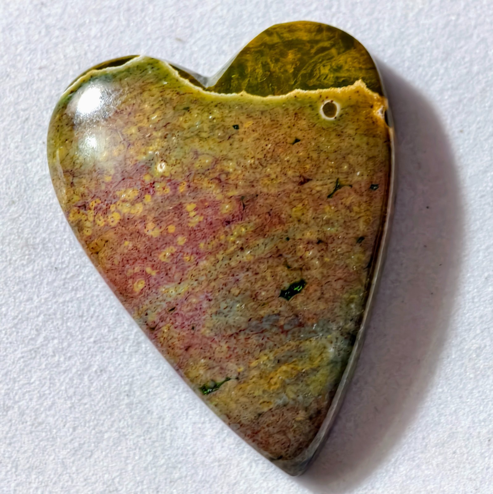 34 Cts Natural Ocean Jasper Heart Cabochon Gemstone 29.9×23.3×6.9 MM