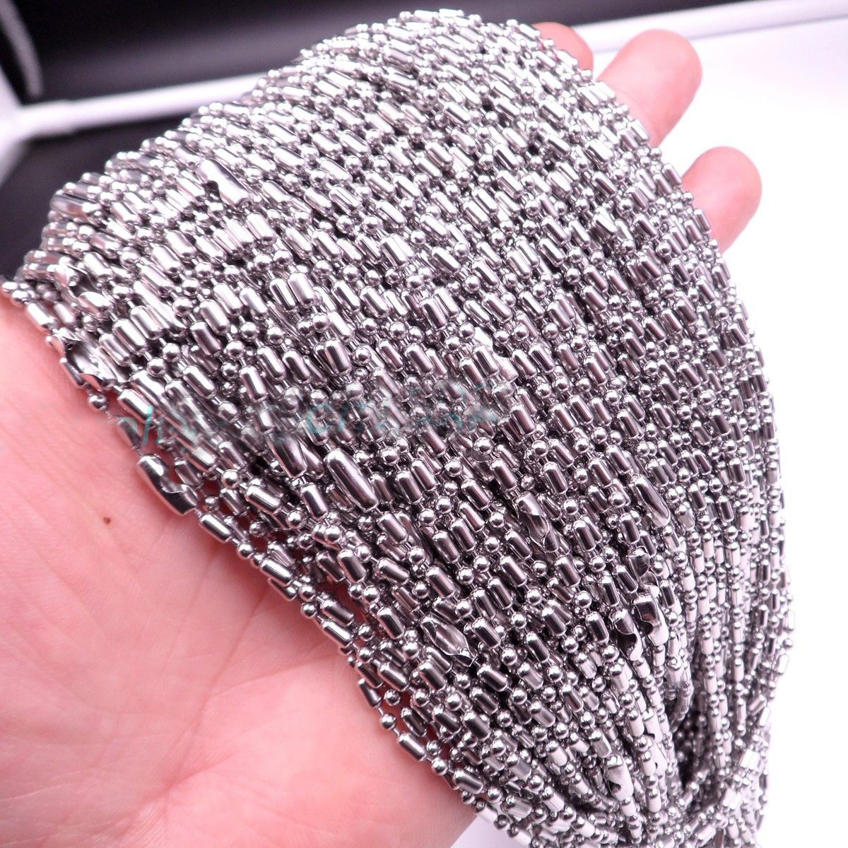 Wholesale 1.5/2/2.4/3.2mm 316L Stainless Steel Ball Bamboo Link Chain Necklace