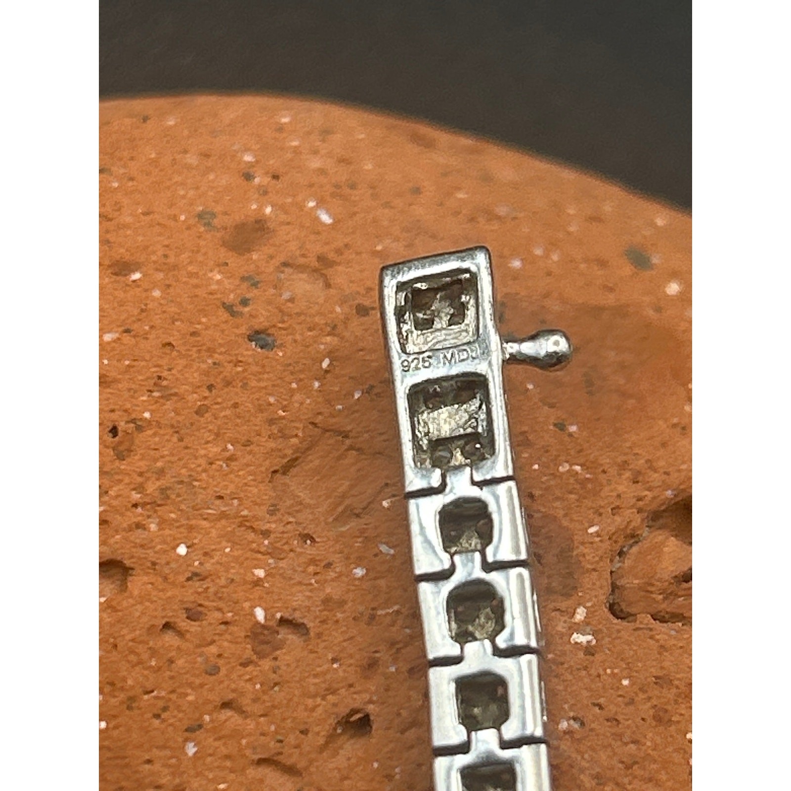Signed MDJ 925 Sterling Silver Diamond Tennis Bracelet 200+ Diamonds 6.5″ Link