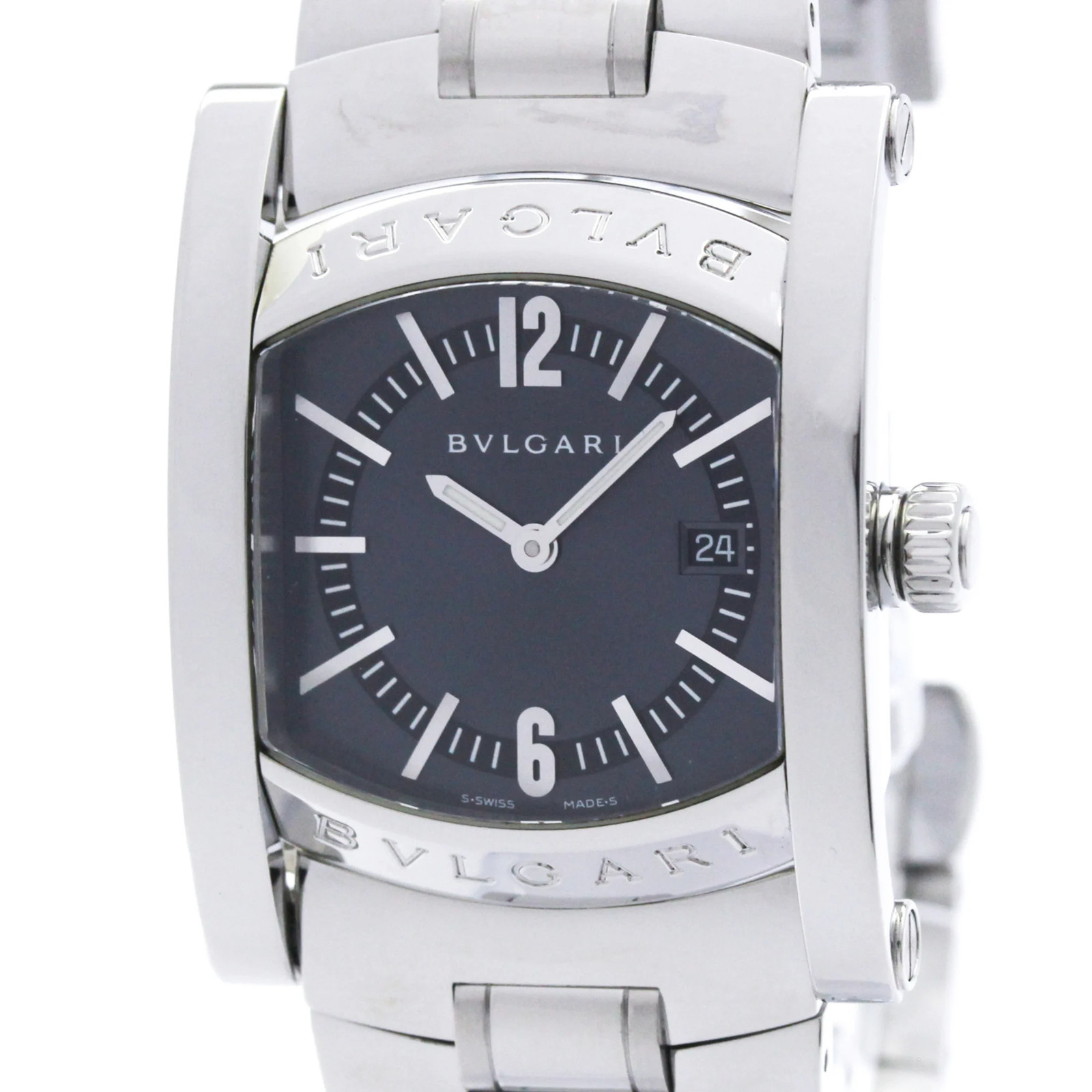BVLGARI Assioma Stainless Steel Quartz Unisex Watch AA39S Polished BF592880