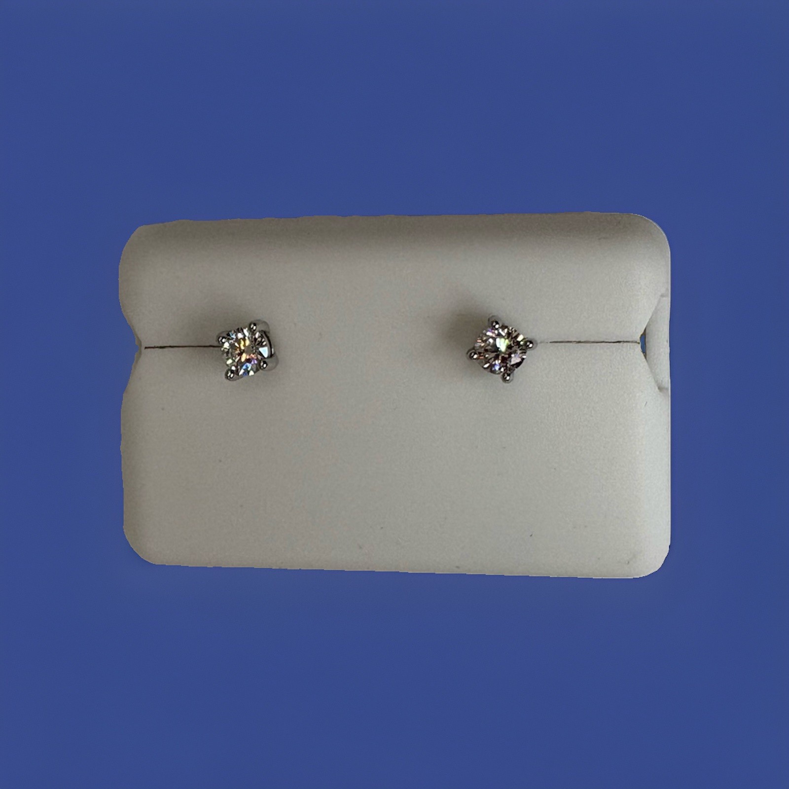 Solid 925 Sterling Silver & Moissanite Screw Back Earrings .25 CTW