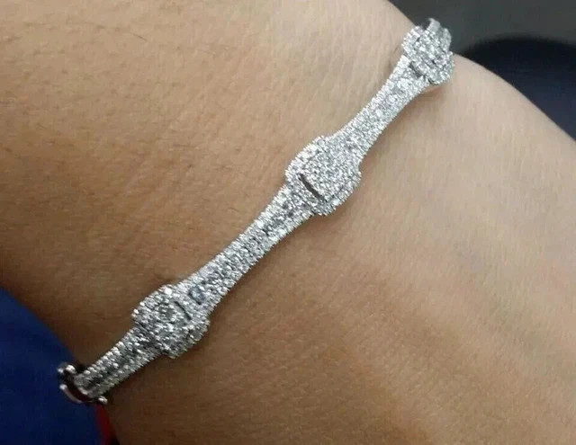 8 Ct Round Cut Simulated Diamond Women’s Tennis Bracelet 14K White Gold Plated