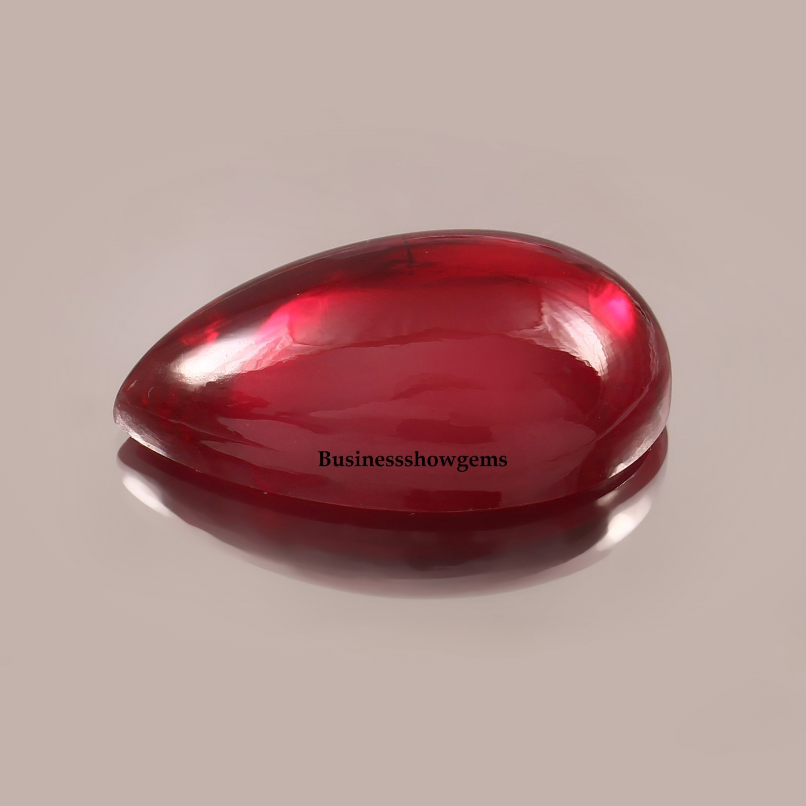Blood Red Flat Back Lab Created Pear Ruby Synthetic Gemstone-(3×5-13x18mm)-1pcs