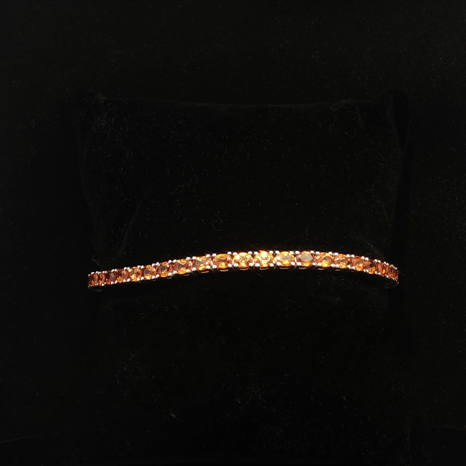 925 Sterling Silver Hessonite Tennis Bracelet