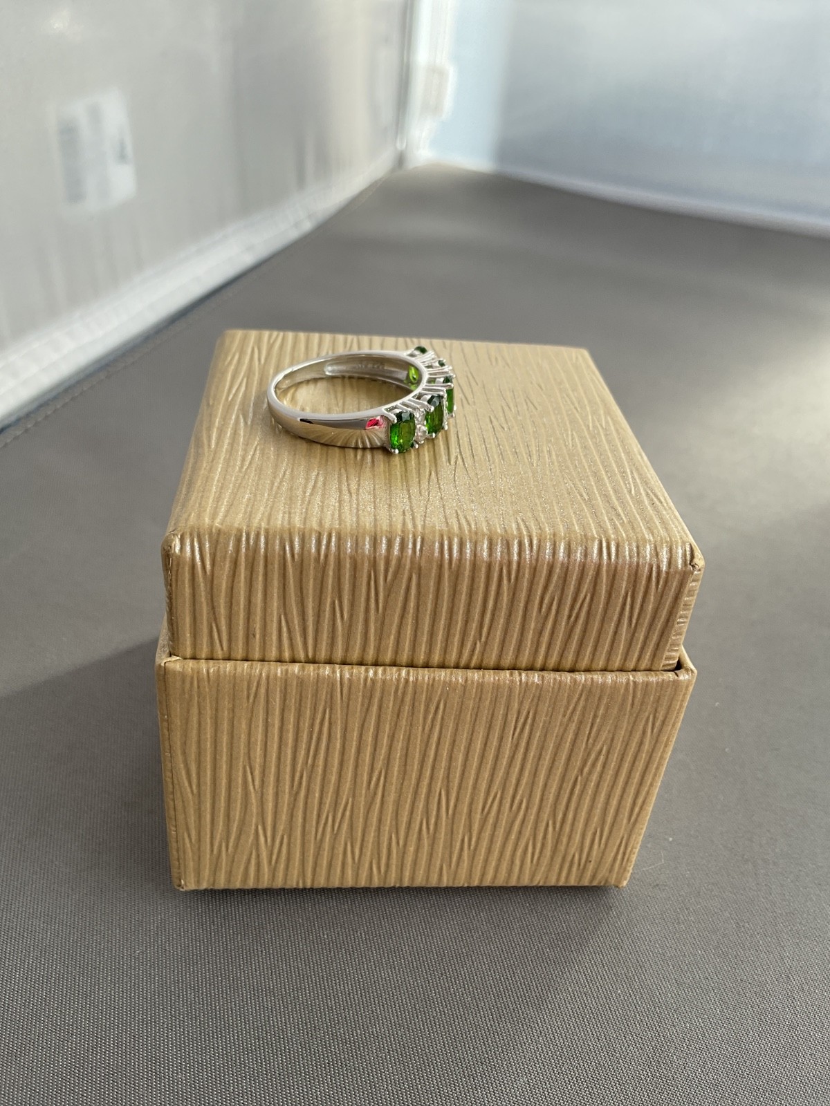 CHROME DIOPSIDE HALF-ETERNITY RING